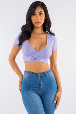 FN5287<br/>WRAPPED RIBBED CROP TOP