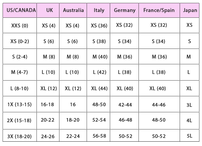 International Size Conversion Chart